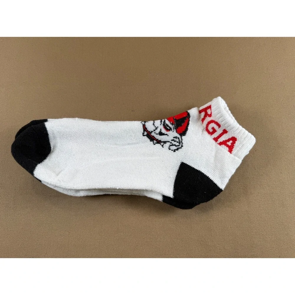 Two‎ Packs Georgia Bulldogs Socks NCAA Red White Mens Size 10-13